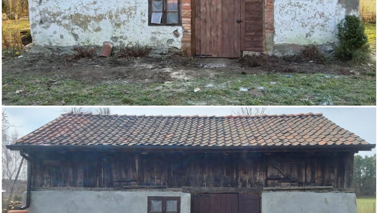 Prace remontowe w budynku gospodarczym