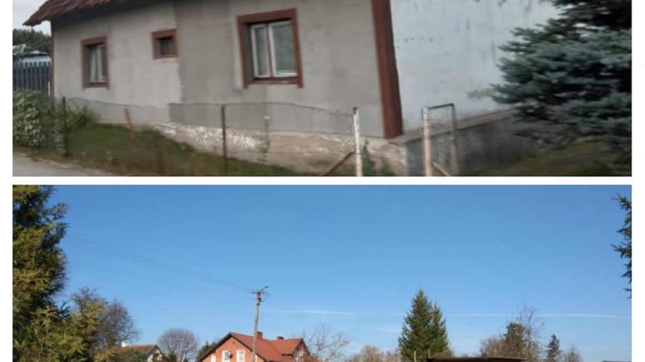 Rozbiórka budynku mieszkalnego.