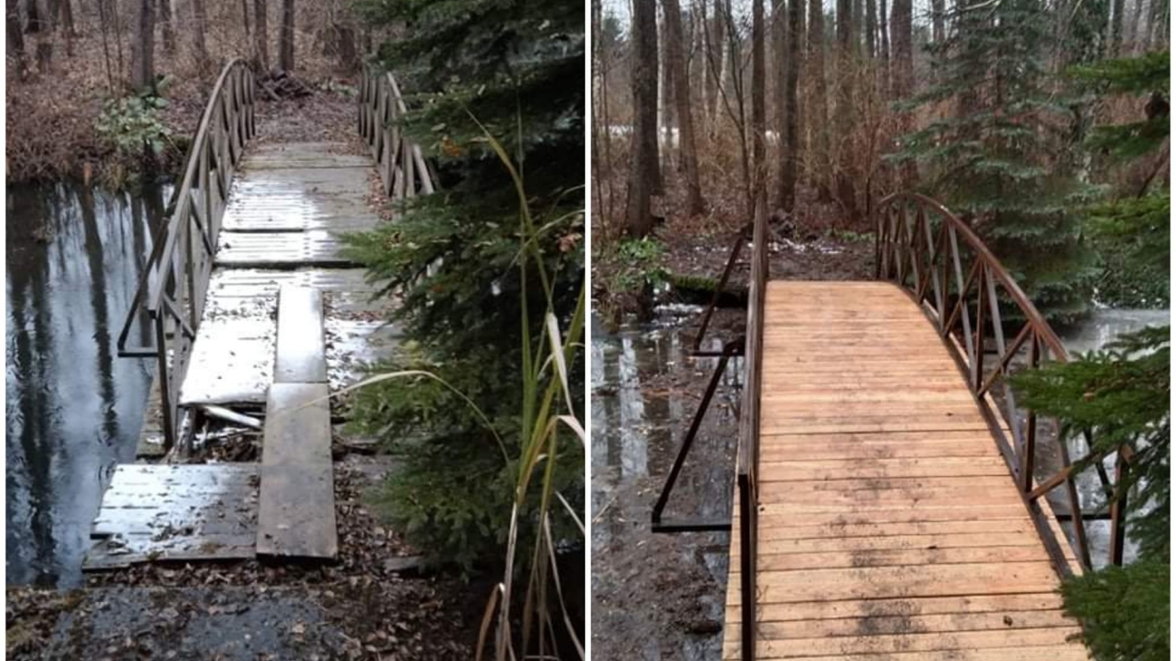 Wymiana desek na mostku